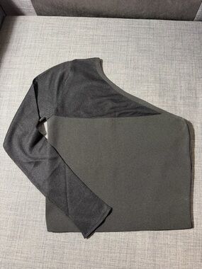 Mango Black Knit One-Shoulder Top
